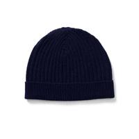 cashmere ribbed hat navy one size