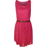 carmen lace sleeveless dress cerise