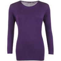 Carol Jersey Basic Long Sleeve Top - Purple