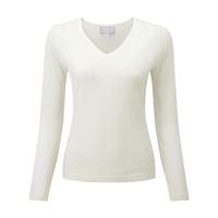 Cashmere V Neck Sweater (Soft White / 16)