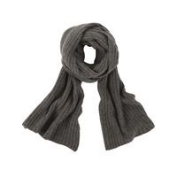 Cashmere Ribbed Scarf (Heather Charcoal / One Size)