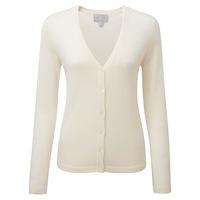 Cashmere V Neck Cardigan (Soft White / 20)