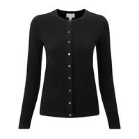 cashmere crew neck cardigan black 16