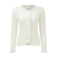 Cashmere Ruffle Edge Cardigan (Soft White / 12)