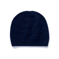 cashmere textured hat navy one size