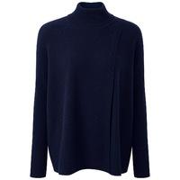 Cashmere Wrap Front Poncho (Navy / 08)