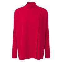 Cashmere Wrap Front Poncho (Pillarbox Red / 08)