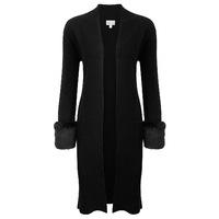 Cashmere Cardigan With Faux Fur Trim (Black / 08)