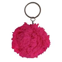 cashmere pom pom keyring sunset pink one size