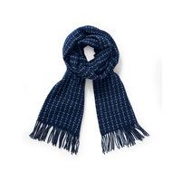 Cashmere Jacquard Scarf (Soft White/Navy / One Size)