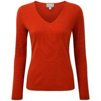 Cashmere V Neck Sweater (Winter Orange / 10)