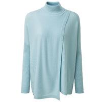 Cashmere Wrap Front Poncho (Duck Egg / 18)
