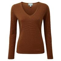 Cashmere V Neck Sweater (Rich Bronze / 14)