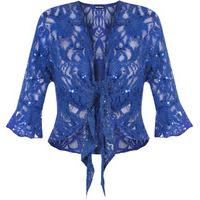 Carina Floral Lace Top - Royal Blue