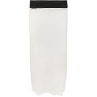 Casey Basic Jersey Contrast Gypsy Maxi Skirt - White