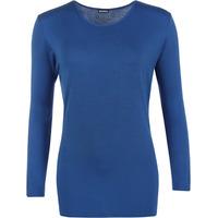 carol jersey basic long sleeve top royal blue