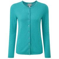 Cashmere Crew Neck Cardigan (Aqua Teal / 08)