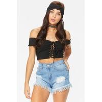 Cady Frill Hem Denim Shorts