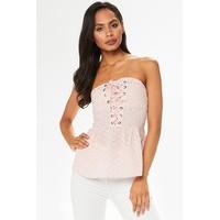 Camilla Pink Lace Front Bandeau Top
