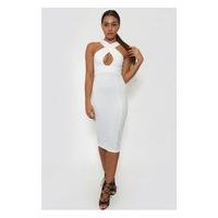 Caira White Bodycon Midi Dress