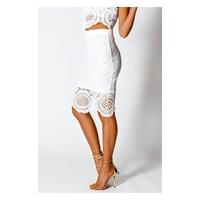 Carli White Crochet Midi Skirt