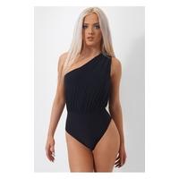 cali one shoulder black bodysuit