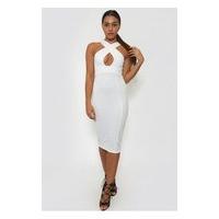 caira white bodycon midi dress