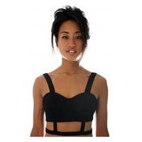 caged bandage bralet top in black