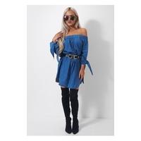 Cara Bardot Dark Denim Tie Dress