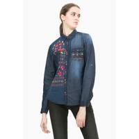 Cam Lilith Long-Sleeved Printed Denim Shirt