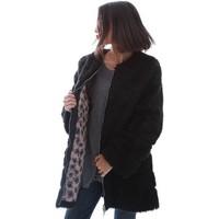 caf noir jg574 pelliccia women womens coat in black