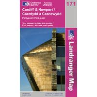 Cardiff & Newport - OS Landranger Active Map Sheet Number 171