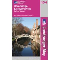 Cambridge & Newmarket - OS Landranger Active Map Sheet Number 154
