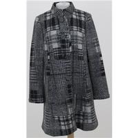Caroline Charles, size 12 black & grey wool mix coat