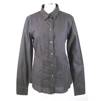 Calvin Klein - Size 8 - Espresso - Long Sleeved Fitted Shirt Blouse