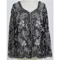 Casamia, size M/L black & cream embellished evening jacket