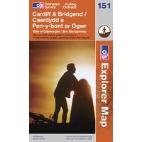 cardiff bridgend os explorer active map sheet number 151