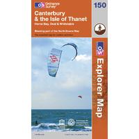 Canterbury & the Isle of Thanet - OS Explorer Active Map Sheet Number 150