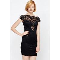 cap sleeve lace overlay party dress