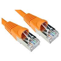 CAT6A Ethernet Cable 0.5m Orange - Full Copper Shielded FTP