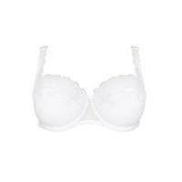 Cara White Soft Foam Lace Balcony Bra, White