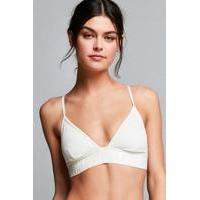 calvin klein white fixed triangle mesh bikini top white