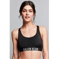 Calvin Klein Black Racerback Bralette Bikini Top, WHITE