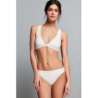 Calvin Klein White Cross-Back Plunge Bikini Top, WHITE