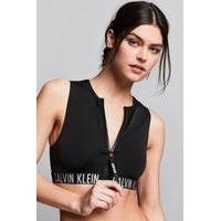 calvin klein black cropped rash vest black