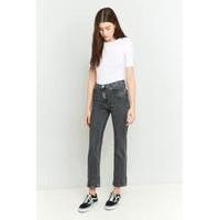 Calvin Klein High-Waisted Black Cropped Straight Leg Jeans, BLACK