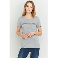 calvin klein jeans logo grey t shirt grey