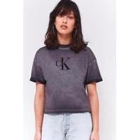 Calvin Klein Burn Out Logo T-Shirt, GREY