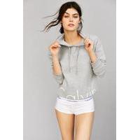 Calvin Klein Modern Cropped Grey Hoodie, GREY