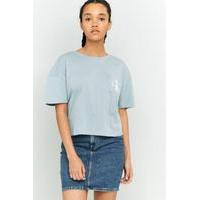 Calvin Klein Blue Cropped Pocket T-Shirt, SKY